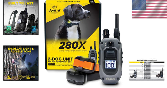 2-Dog E-Collar Remote Training System | Waterproof, Adjustable, 1/2 Mile Range