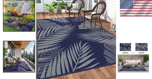 Versatile 6' x 9' Reversible Plastic Outdoor Rug - Patio, RV & Camping Essential