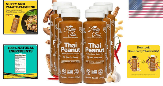 Easy-to-Use Gluten-Free Peanut Sauce - Perfect for Stir Fry & Dipping Pack of 6
