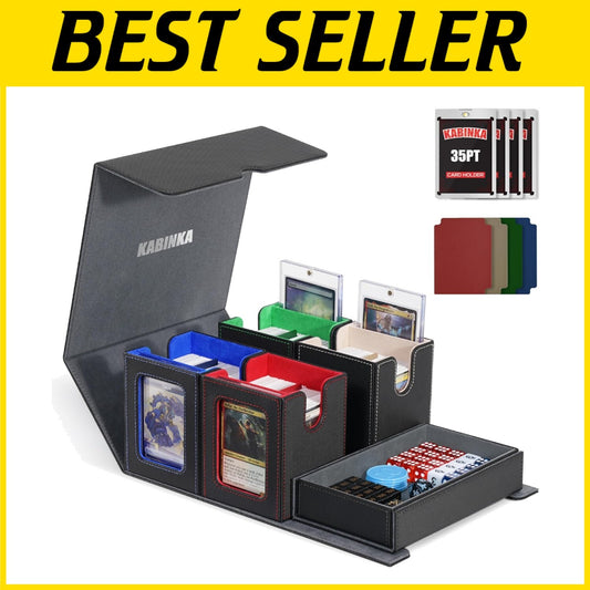 5-in-1 Card Deck Box with Magnetic Closure for 400+ TCG Cards - Colorful Design
