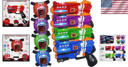 Exciting Laser Tag Challenge - Set of 4 with Digital Score Displays for Teens