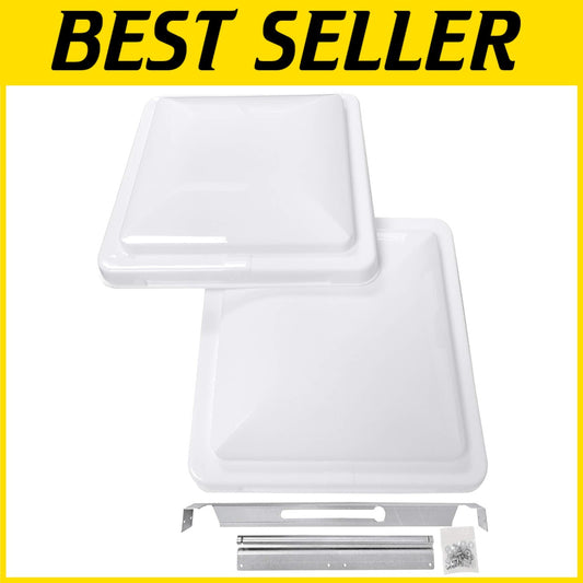 Enhance Ventilation with 14" Universal RV Roof Vent Cover - Two Durable Units