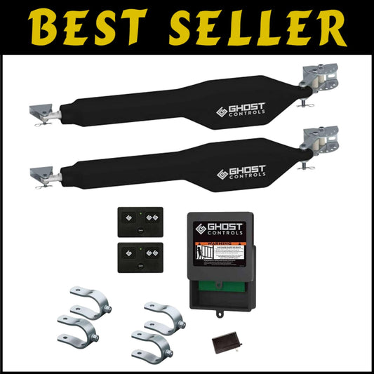 Heavy-Duty Dual Swing Gate Opener Kit with Long-Range Remote - 300 lb Capacity