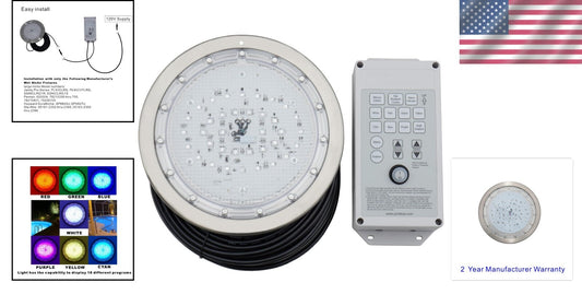 Durable 10" LED Pool Light – Multicolor Options & Easy Flush Mount Installation
