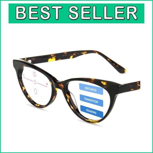 Elegant Cat Eye Computer Reading Glasses - 1.56 Progressive Blue Light Blockers