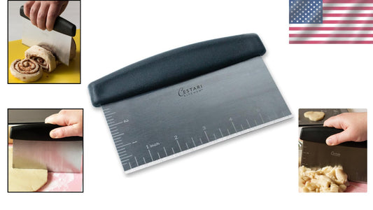 6-Inch Beveled Dough Scraper with Measurement Markings for Perfect Portions