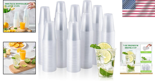 BPA-Free 7 OZ Plastic Party Cups - 2000 Count for Effortless Entertaining