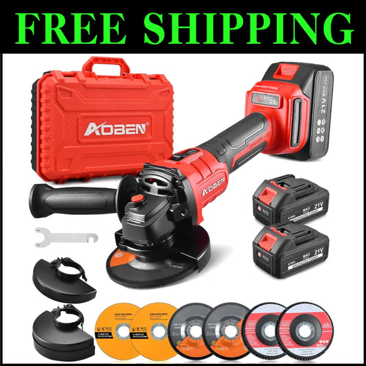 Cordless 4-1/2 Inch Angle Grinder with Brushless Motor & 2 Batteries Included