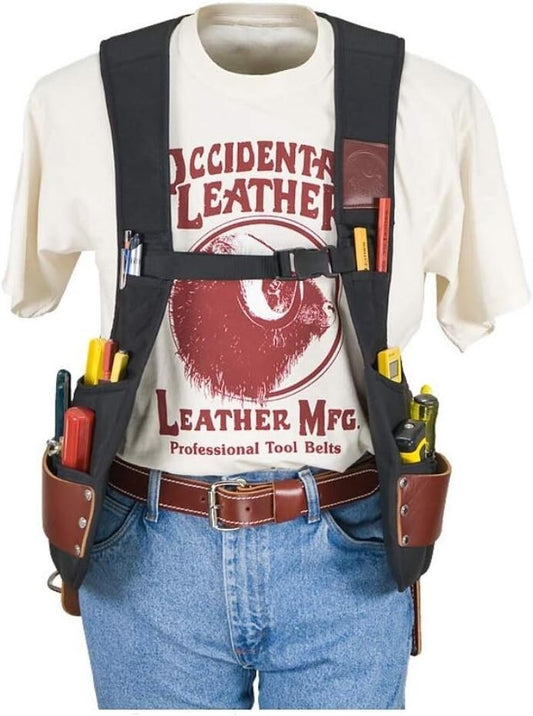 Adjustable Leather Tool Vest with Dri-Lex Lining for Ultimate Comfort on the Job