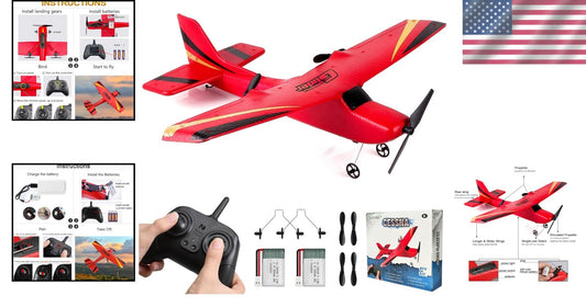 2 CH RC Airplane with Self-Stabilization - Enjoyable Glider for Kids & Beginners