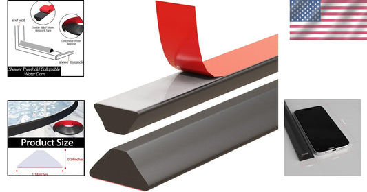 Durable 98-Inch Black Water Dam Strip for Easy Installation and Leak Prevention