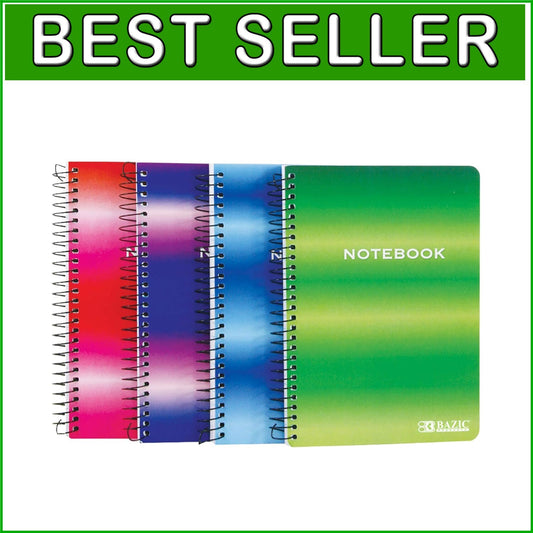 Durable 5x7 Spiral Notebooks - 120 Sheets, Soft Cover, Assorted Colors (36-Pack)