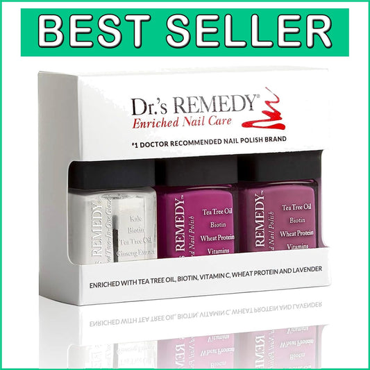 Dr’s Remedy 3-Pack Non-Toxic Nail Polish in BRILLIANT Berry - Quick Dry & Glossy