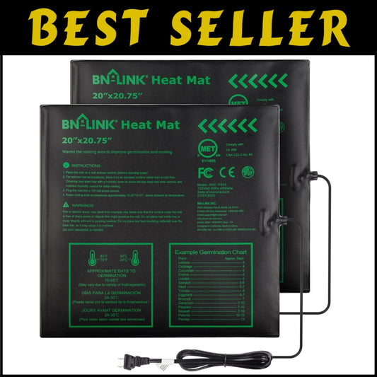 Durable Hydroponic Heating Pad - 20" x 20.75" 2 Pack, Safe for Seed Germination