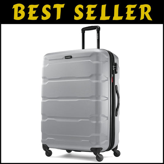 Omni PC 28-Inch Expandable Hardside Spinner Luggage - Silver, 10-Year Warranty