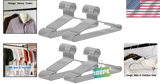 Triangular 100 Pack Closet Hangers - V-Groove Design for Optimal Garment Hanging