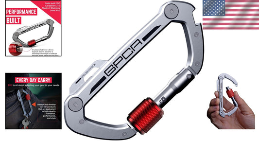 Premium Carabiner Keychain Clip with Auto-Lock and Bottle Opener Functionality