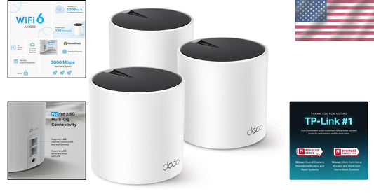 AX3000 Wi-Fi 6 Mesh System Deco X55 Pro - Covers 6500 Sq.Ft., Ideal for Gigabit