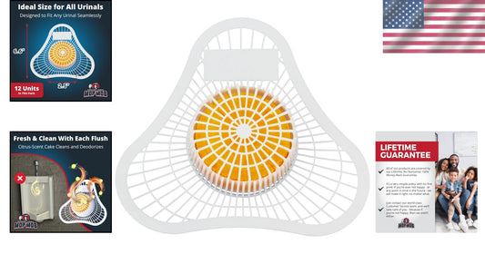 Long Lasting Urinal Deodorizer Block - Citrus Scent & Clog Prevention, 12-Count