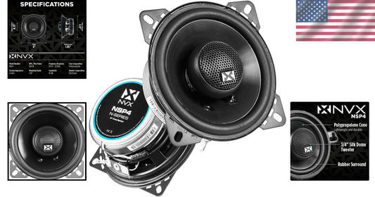 Durable 300W 4-Inch Coaxial Car Speakers - Easy Install for Ultimate Sound