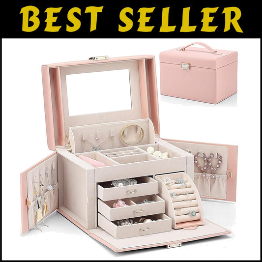 Gorgeous Velvet Lined Jewelry Holder with Mirror - Perfect Gift for Women