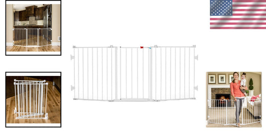 Child Safety with 76-Inch Walk-Through Baby Gate – 3-Panel Design Included