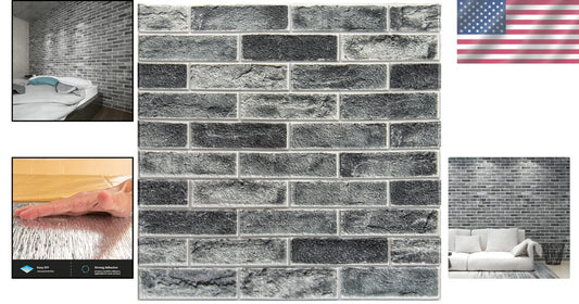 Elegant Faux Brick 3D Wall Panels - 20-Pack Waterproof Peel and Stick Wallpaper