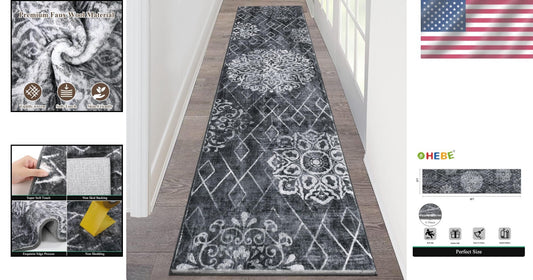 High Pile Boho Runner Rug 2' x 8' - Soft, Durable, Easy Care for Modern Homes