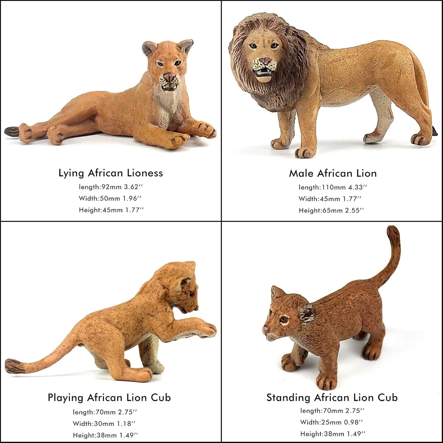 13-Piece Realistic Lion Figurines Set - Eco-Friendly Jungle Animal Toys