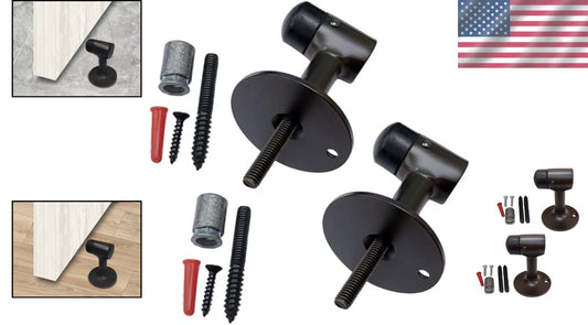 Classic Brass Door Stop 2 Pack - 3" Height Oil-Rubbed Bronze for Timeless Decor