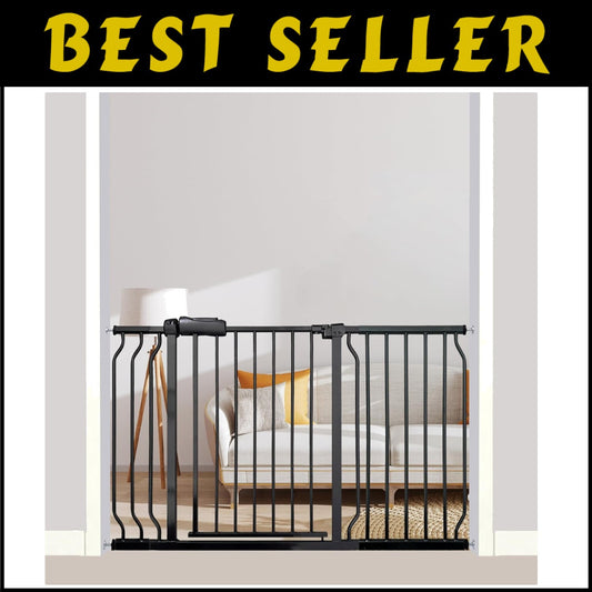 Easy Install Extra Wide Baby Gate 48-52.7" - Auto-Close Safety for Kids & Pets