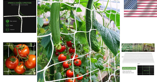 Easy-Install Trellis Netting for Indoor/Outdoor Climbing Plants – 4 Pack, 6'x30'