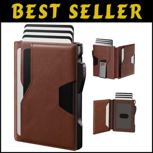 Durable Brown Men's Wallet with Minimalist Design - 1-Year Guarantee Included