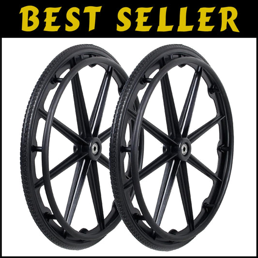 Durable 24-Inch Wheelchair Wheel Replacement - Puncture-Proof Nylon Design