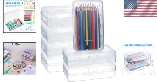 12 Pack Clear Plastic Storage Boxes with Snap Closure - Large Capacity Organizer