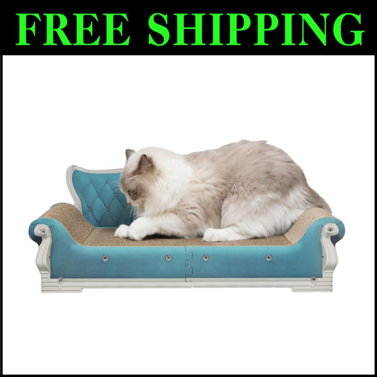 Versatile Cat Couch Shape Scratch Pad for Active Indoor Cats – Includes Catnip