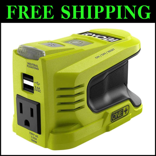 150 Watts Battery Powered Inverter with LED Light for On-the-Go Convenience