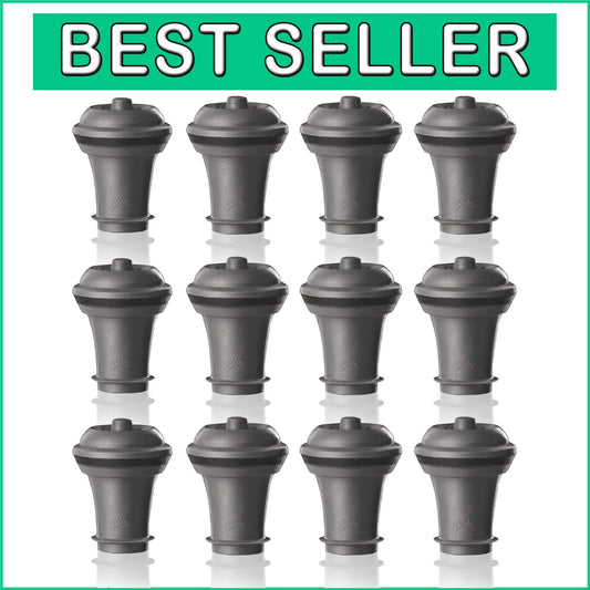 12 Extra Wine Stoppers for Vacuum Storage - Keeps Wine Fresh Up to 2 Weeks