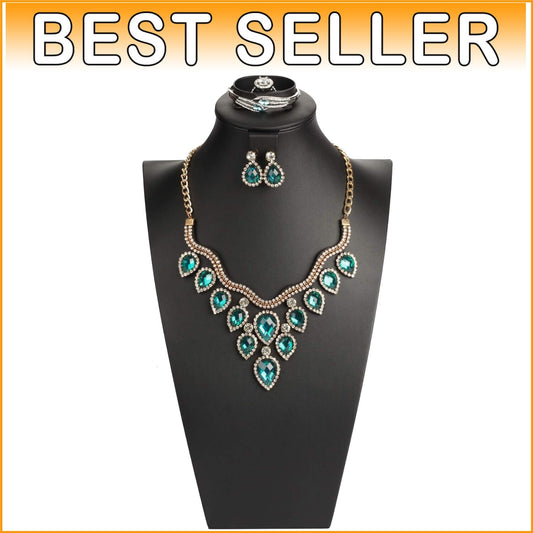 16.3" Tall Luxury Black Jewelry Bust for Necklaces, Rings, and Bracelets Display