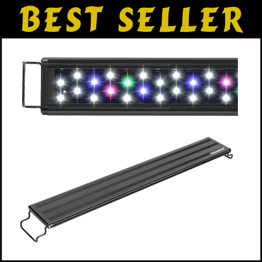 Modern Black LED Aquarium Light - Perfect Fit for 30-36 Inch Tanks, Instant On