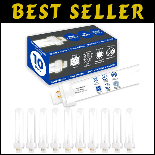 Energy-Efficient 10-Pack 26W CFLs – Ideal for Can Lighting with G24Q-3 Base