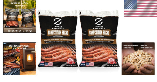 100% Natural Hardwood BBQ Pellets - 6 Flavor Options, 40lbs of Pure Delight