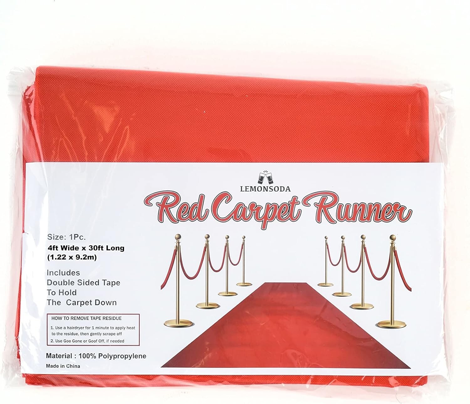Slip-Resistant 4x30 Feet Red Carpet Runner - Perfect for Any Celebration