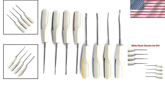 Premium Stainless Steel Root Extraction Elevators Set of 8 - Corrosion Resistant