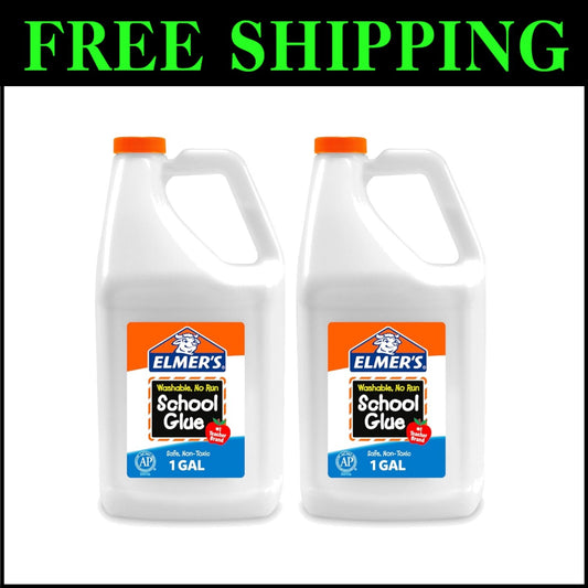 Smooth White Liquid School Glue 2 Pack - Perfect for Slime and DIY Projects