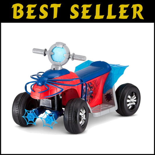 Fun and Safe Toddler Spider-Man Quad Ride-On, Max Weight 44 lbs, 6V Included