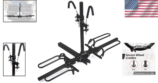 Compact 2-Bike Hitch Mount Platform with Secure Clamp for Easy Transportation