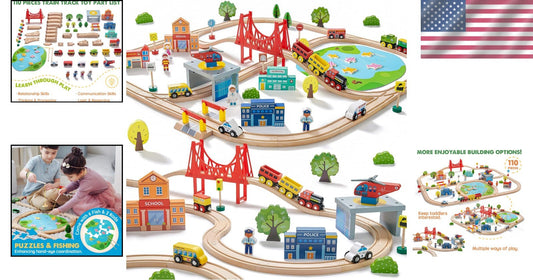 Engaging 110-Piece Train Set for Toddlers: Safe & Compatible with All Brands