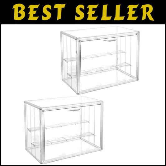 Stylish 3-Tier Clear Acrylic Display Storage Boxes with Movable Plates