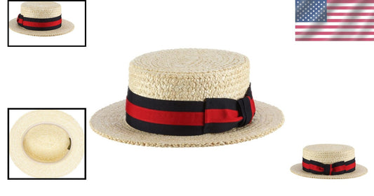 Classico Men's Straw Boater Hat in Bleach, XX-Large - Vintage Sophistication